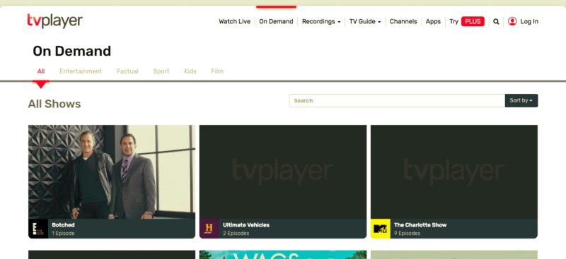 tv player on demand Guides